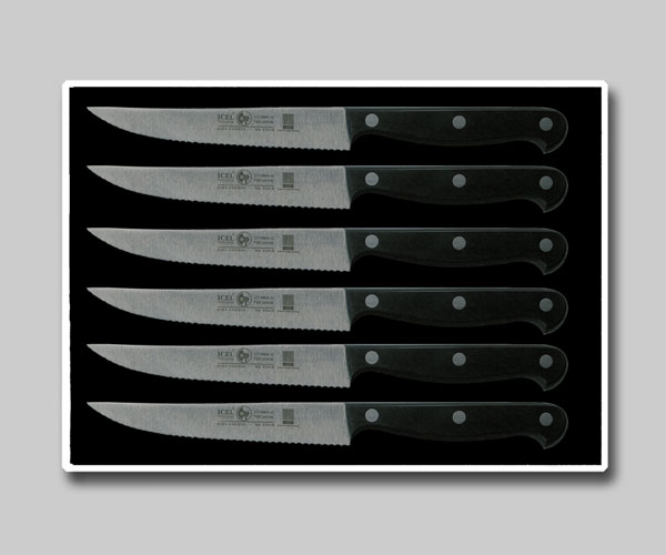 6 Piece Steak Knife Set, Full Tang POM Handle