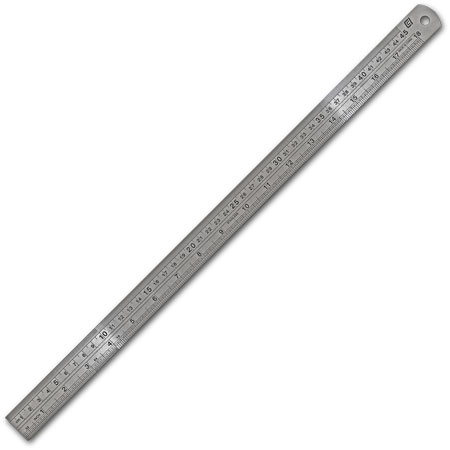 Stainless Steel Ruler – 18” (45 cm)  No Cork Backing - Sterilizable