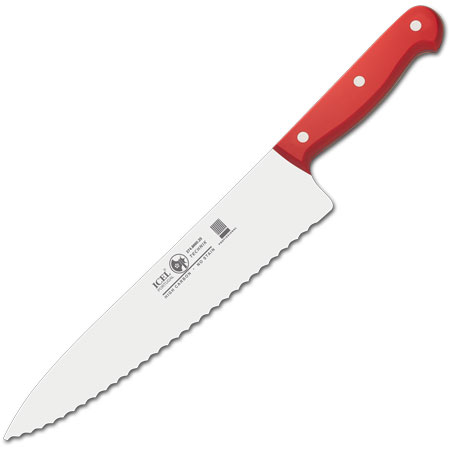 8" Chef's Knife, Wavy Edge, Red