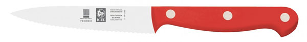 4" Paring Knife, Wavy Edge, Red