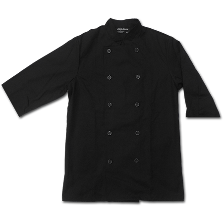 Short Sleeved Chef Jacket with Buttons, 65% Polyester/35% Cotton